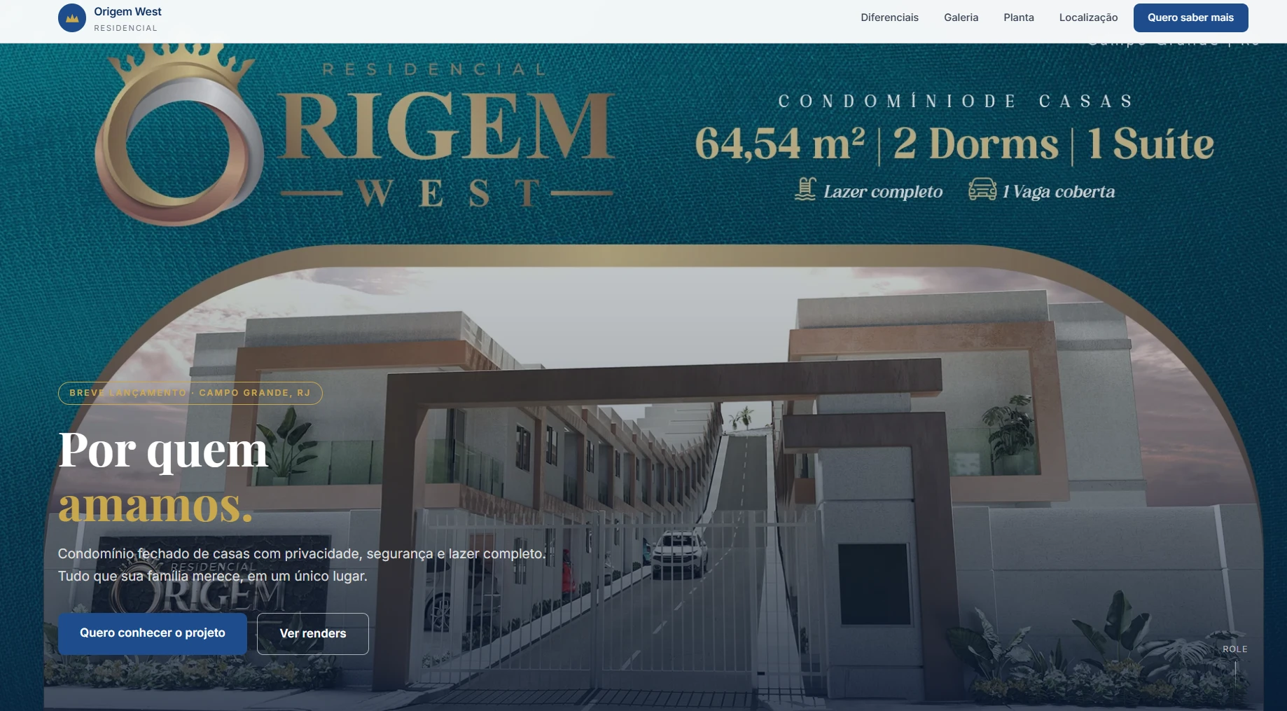 Home do site Residencial Origem West